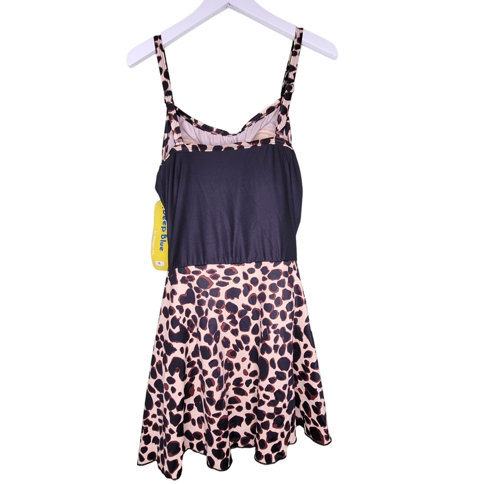 Animal Print Swimsuit Wrap Skirt One Piece Black Tan Vacation Coastal Beach 16 — image 2 of 4